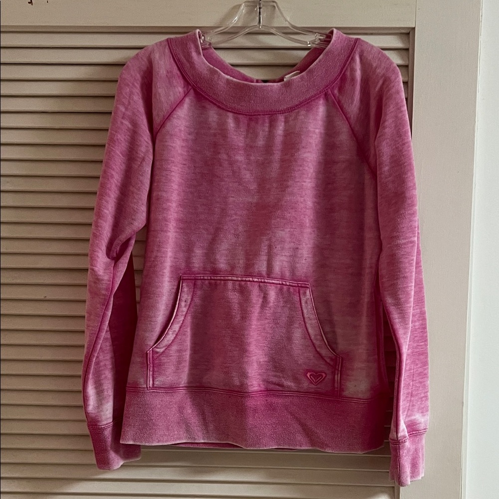 Roxy Pink Sweatshirt with Front Pocket